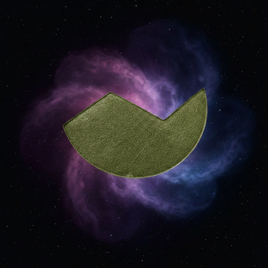 Satellite3 face powder refill in Solar Sisters — deep olive khaki shimmer