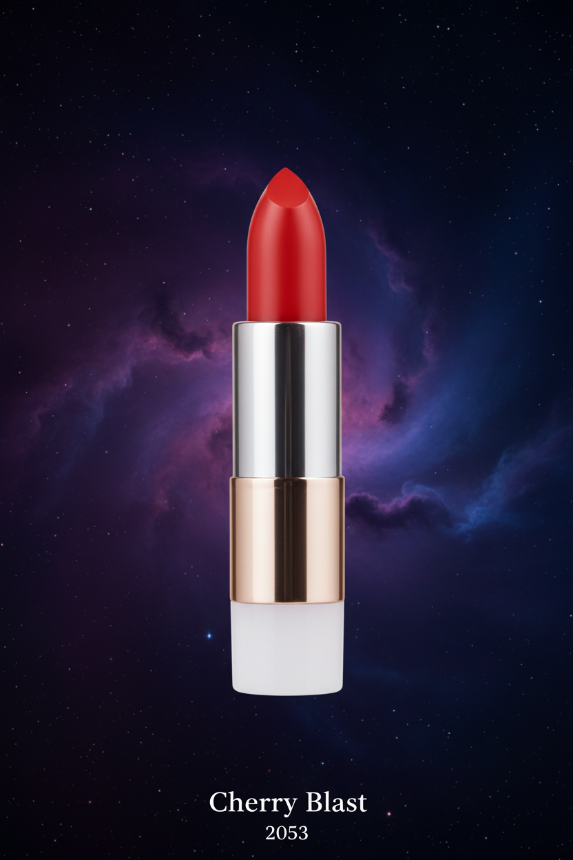 Satellite3 rocket lipstick refill in Cherry Blast — vivid red-orange