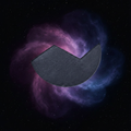 Satellite3 face powder refill in Black to the Future — dazzling silver blue charcoal glitter satin